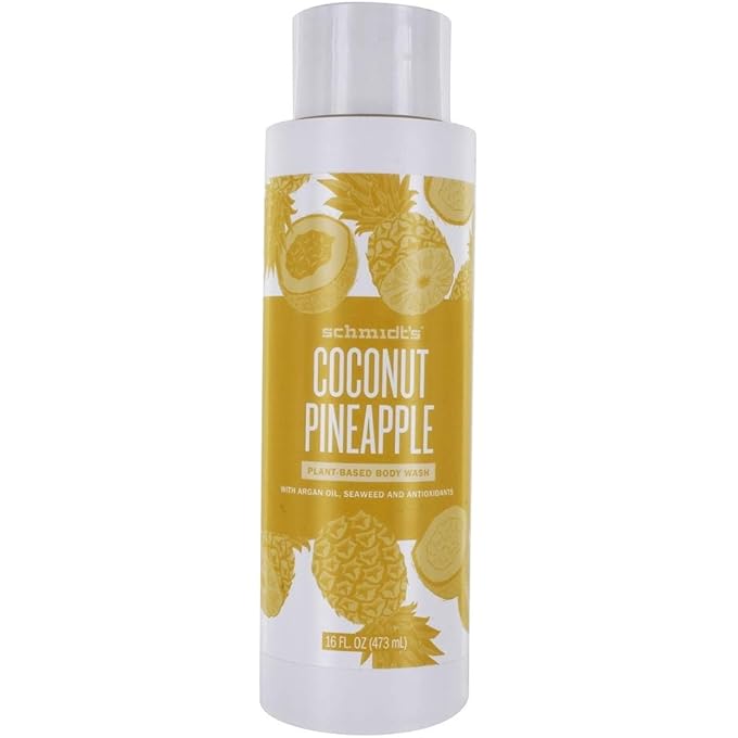 Schmidt's Deodorant, Body Wash Coconut Pineapple, 16 Ounce